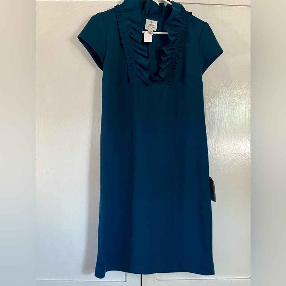 Suzi Chin for Maggy Boutique teal blue dress